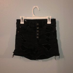 Black jean shorts